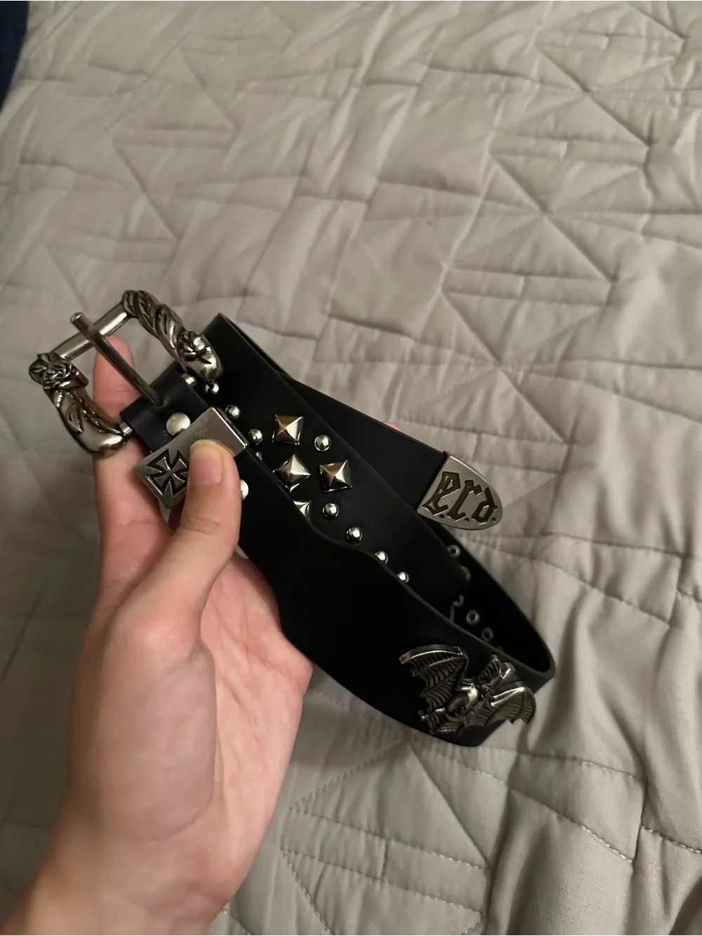 Black Studded Belt Bat